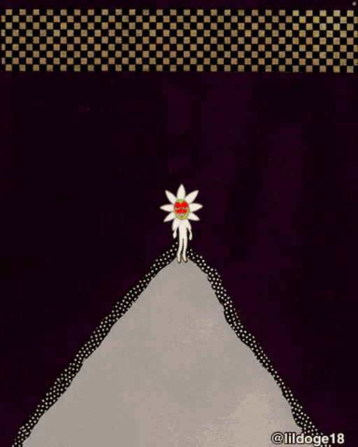 a drawing of an ufo flying over a flower by lildoge 18