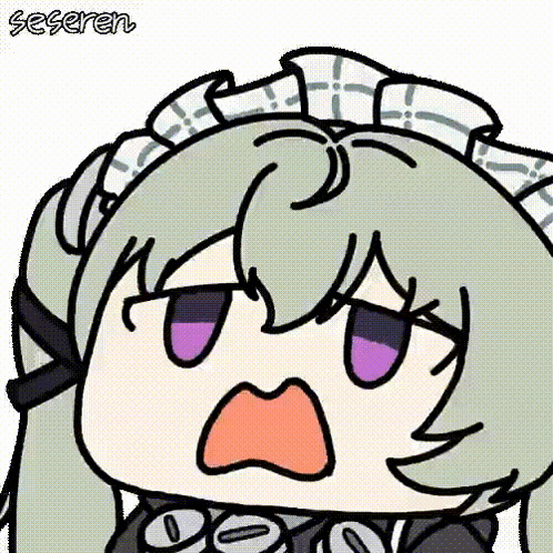 a cartoon drawing of a maid with a surprised look on her face