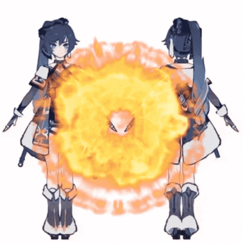 a drawing of a girl standing in front of a fire circle