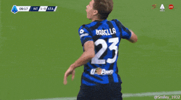 a soccer player with the number 9 on his jersey celebrates a goal