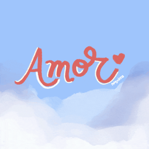 a drawing of the word amor with a heart on it