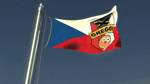 a flag with grego written on it