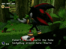 a screenshot of sonic the hedgehog talking to someone