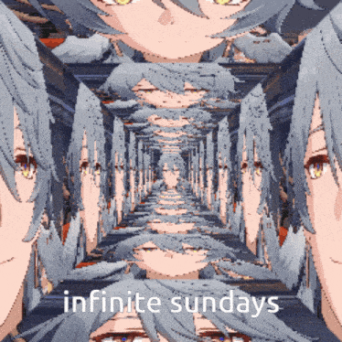 infinite sundays is written on the bottom of a picture of a girl