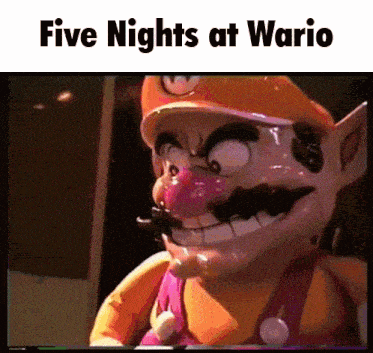 a video of a cartoon character with the words five nights at wario written on the bottom