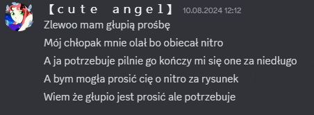 a screenshot of a message from cute angel on 10.08.2024 12:12