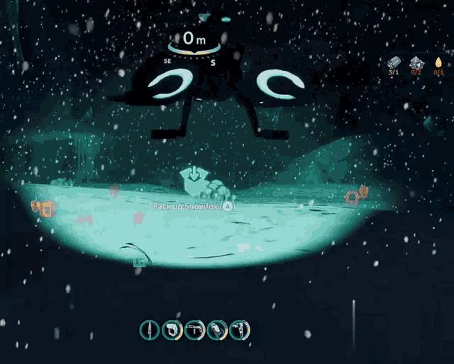 a screenshot of a video game that says pickup snowfox on the bottom