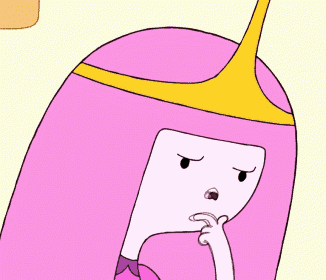 a drawing of princess bubblegum from adventure time covering her mouth with her hand