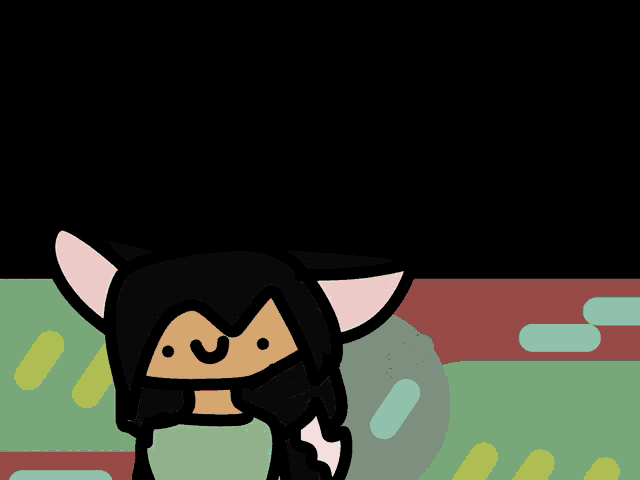a cartoon drawing of a person with a cat 's ears
