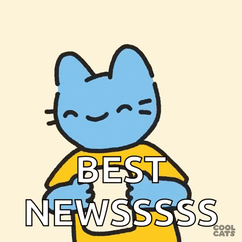 a cartoon cat is wearing a yellow shirt that says best newsssss .