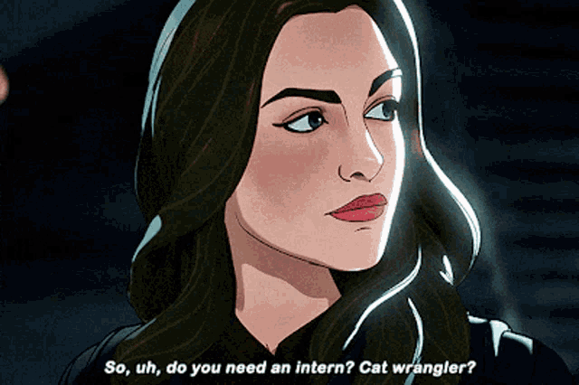 Marvels What If So Uh Do You Need An Intern GIF - Marvels What If So Uh Do You Need An Intern Cat Wrangler GIFs