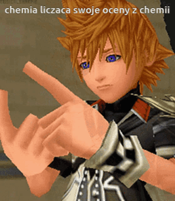 a video game character with a caption that says chemia