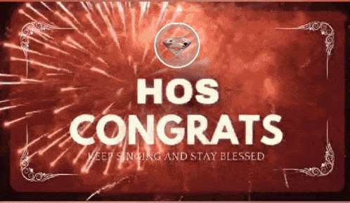 a congratulations card with fireworks and the words ho congrats
