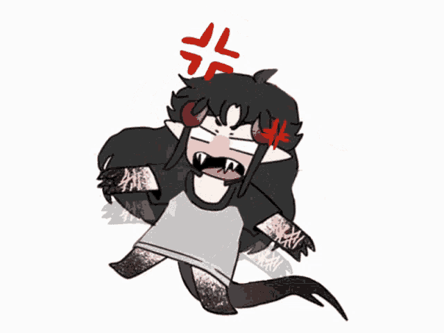 a cartoon of a person laying on their back with an angry expression