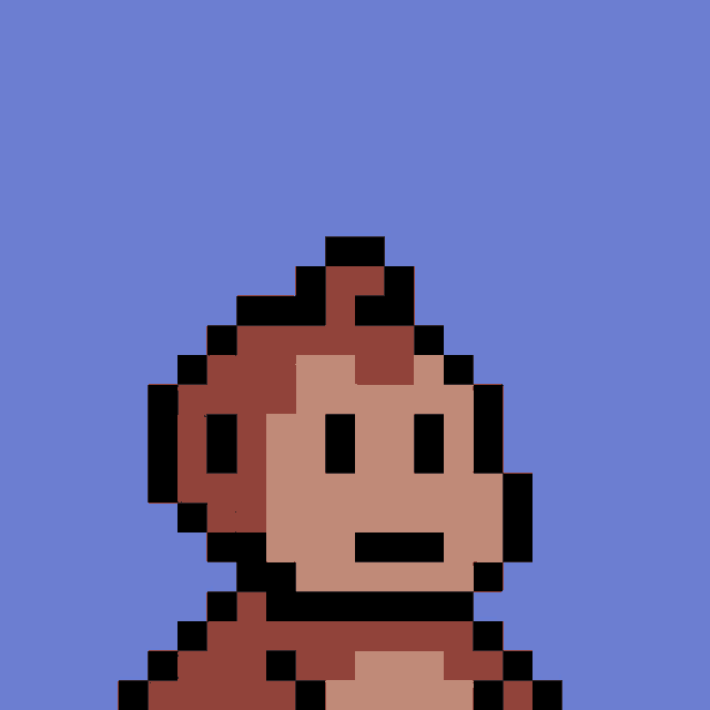 a pixel art of a monkey with red sunglasses on