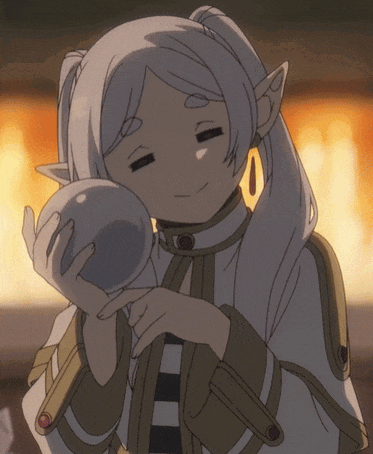 a girl with white hair and ears is holding a ball