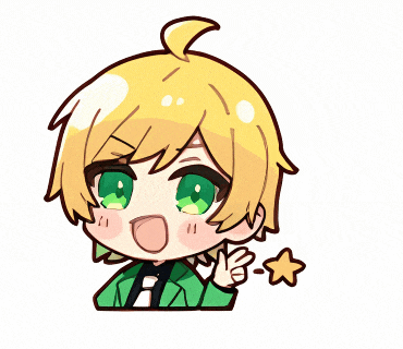 a cartoon drawing of a boy with green eyes