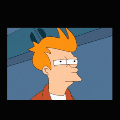 a cartoon of fry from futurama with the caption when you see that same address jeeting on $ moud
