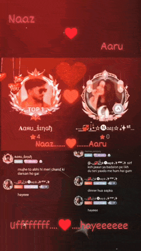 naaz and aaru are on top of each other on a screen