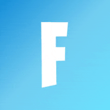 the letter f is on a blue background .