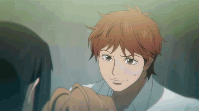 a man with a surprised look on his face looks at another person
