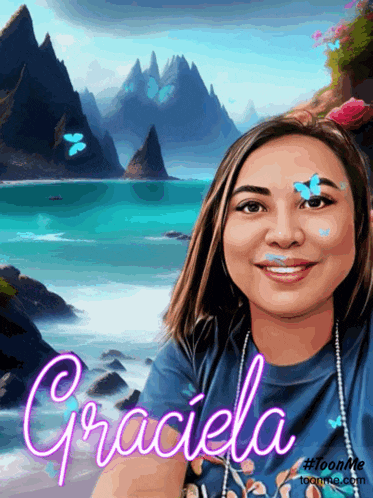 a cartoon of a woman with the name graciela on the bottom