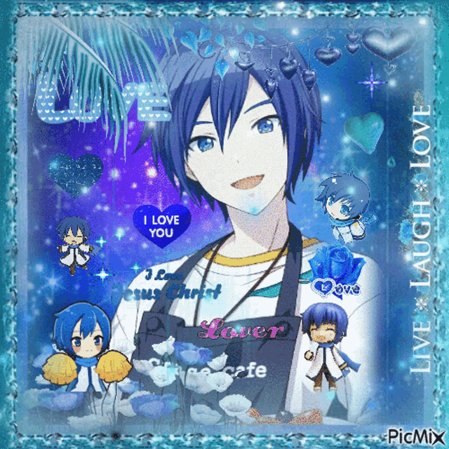 a picture of a boy with a heart that says i love you on it