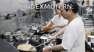a man cooking in a kitchen with the words indexmon rn written above him
