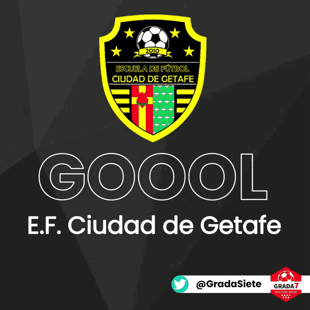 a poster for escuela de futbol ciudad de getafe with a soccer ball on it