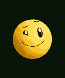 a yellow smiley face on a black background with a wink on its face .