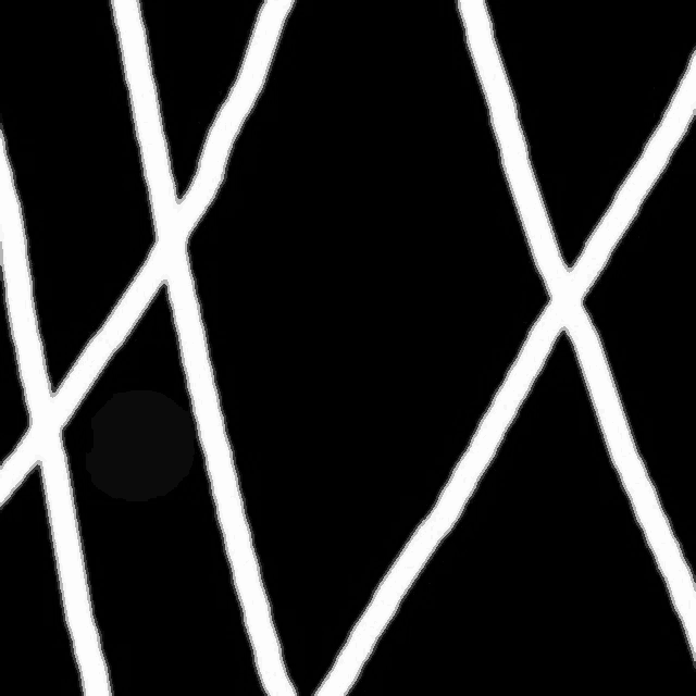 a black background with white lines on it and a circle in the middle .