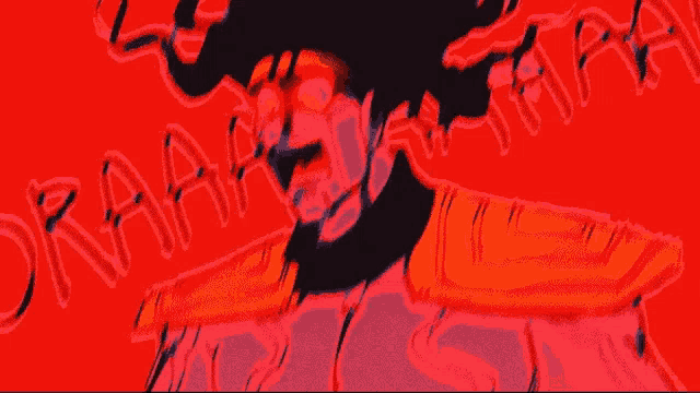 a red background with a drawing of a person and the words draaah that