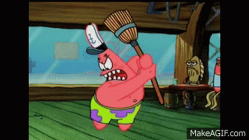 Patrick Star Angry GIF - Patrick Star Angry Sweep GIFs
