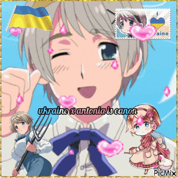 a picture of a boy with a fork and the words ukraine antonia is canon