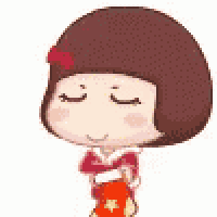 a cartoon girl is holding a stuffed animal and a socks .