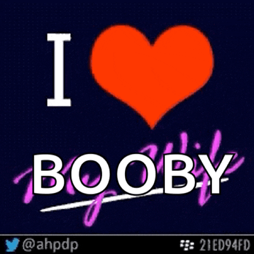 a poster that says i love booby