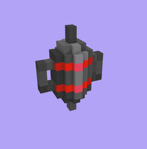 a 3d model of a teapot with a red stripe on the side