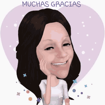 a cartoon of a woman with muchas gracias written on the top