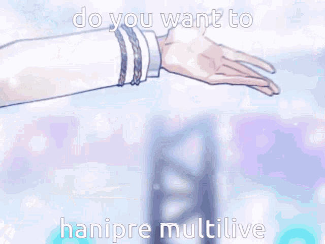 a picture of two anime characters with the words do you want to hanipre multilive