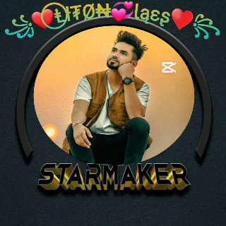 a picture of a man sitting in a circle with the name starmaker