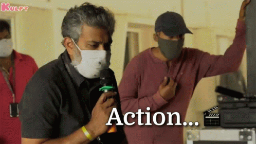 Team Rrr Resumed Their Shoot And Heres A Glimpse Into The Making Rrr GIF - Team Rrr Resumed Their Shoot And Heres A Glimpse Into The Making Rrr Ss Rajamouli GIFs