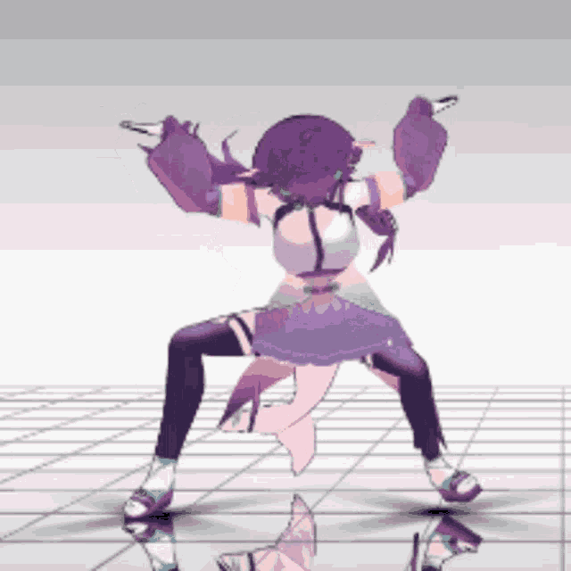 a computer generated image of a girl dancing