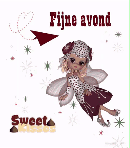 a picture of a fairy with the words fijne avond
