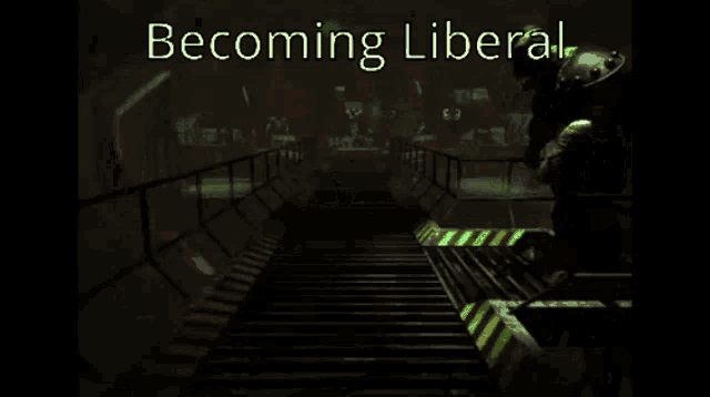 a computer generated image with the words becoming liberal
