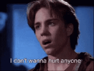 a man is saying i don t wanna hurt anyone