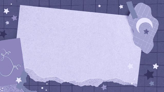 a purple background with a crescent moon and stars