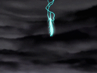 a drawing of a lightning bolt in the dark sky