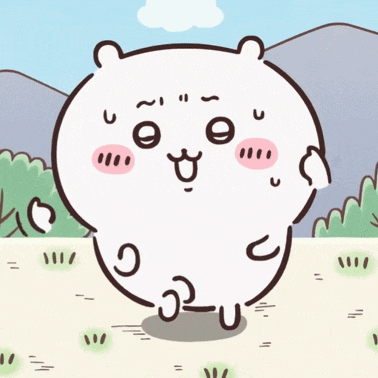 a cartoon drawing of a white bear with a pink face
