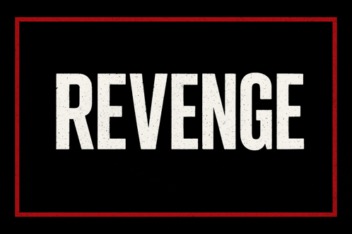 the word revenge is written in white on a black background .