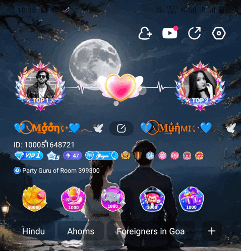 a screenshot of a video game shows a man and woman looking at each other